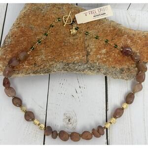 Peyote Bird Druzy Quartz Tourmaline Sterling‎ Necklace J206